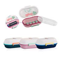 Pill Case, Multifunction Storage Box,Portable,Organizer Daily or Travel Pill Case, Food-Grade,Sorter Jumbo Size,Removable Inner Box,Waterproof (Pink)