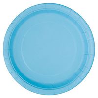 Light Blue Paper Plates, 8ct