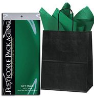 Flexicore Packaging® 5ct Black Kraft Paper Gift Bags + 10ct Gift Tissue Paper