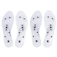 Simoda Massaging Insoles,Acupressure Magnetic Massage Foot Therapy Anti-Fatigue Pain Relief Weight Loss Shoe Insoles Washable and Cutable 2 Pairs (Transparent, L)