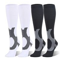 Compression Socks Men Women 20-25mmHg - 4 Pairs for Athletic, Travel, Running, Marathon, Medical, Nurses, Edema, Diabetic