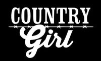 Country Girl Vinyl Sticker Decal | Cars Trucks Laptop | 5.5 Inch Width X 3.334 Inch Height White HGC0151