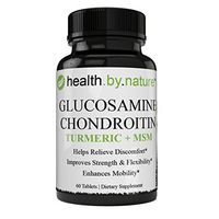 Highly Effective Glucosamine Chondroitin MSM + Turmeric - Extra Strength Joint Support Supplement - Relieve Sore Knee, Hip, Finger, Wrist, Elbow, Shoulder, Lower Back Pain - Non-GMO Formula