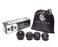 SPRTLIFE Premium Massage Ball Set with Deep Tissue Trigger Point Ball, Peanut Double Lacrosse Ball and Spiky Ball - Myofacial Release, Plantar Fasciitis, Muscle Knots, Self Massage and Mobility Work