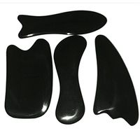 4 Pack High Quality Hand Made Buffalo Horn Gua Sha Board,Gua Sha Scraping Massage Tool for SPA Acupuncture Therapy Trigger Point Treatment on Face Back Arm-Reduce Neck and Muscle Pain