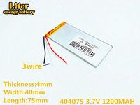 3lines 3.7V 1200mAh 404075 Lithium Polymer Ion Rechargeable Battery Lithium 3lines Polymer Li-Po Battery for MP4 GPS MP3 Bluetooth Stereo DIY Gift