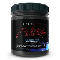 EVERLIFE Fuel XL Pre-Workout Gaming Fuel Powder - Natural Energy, Mood, Focus, Strength and Endurance, Blue Candy Crush,50 Servings