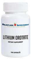 Relentless Improvement Lithium Orotate 100 Capsules 130mg per Capsule High-Purity Low Excipient Formulation