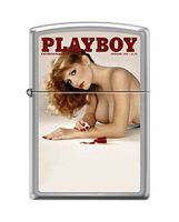 Zippo Playboy Cover February 1982 Pocket Lighter, Brushed Chrome