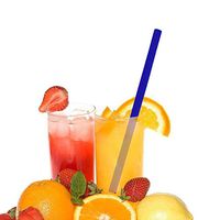 Sikye Reusable Silicone Straws,Flexible Bend/Straight Jumbo Smoothies Straws - Assorted Colors (Blue (Straight))