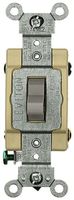 Leviton 1224-SGY 20 Amp, 120/277 Volt, Toggle 4-Way AC Quiet Switch, Heavy Duty Grade, Grounding, Gray