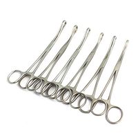 LAJA IMPORTS AUTOCLAVABLE PACIFATED Stainless Steel Spong Forceps 7.5" Curved 6/PK Instruments