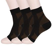Compression Foot Sleeves for Plantar Fasciitis - Best Arch Support Copper Socks for Heel Pain, Swelling, Pain Relief and Running for Men and Women 1 Pair