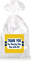 Blue on Yellow Thank You for Sharing This Day with Us! Party Favor Bags with Ties - 12pack