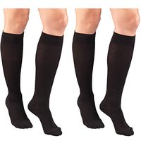 Truform Women's Fit Compression Socks, Diamond Knit Pattern, 15-20 mmHg, Black, Medium (Pack of 2)
