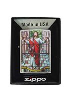 Zippo Custom Lighter - New Satin Chrome Classical Jesus Religious Painting Design Collectible Zippo Lighter, Gift for Him, for Her, for Them, for Kids, for Friends, for Boys, for Girls, for Family