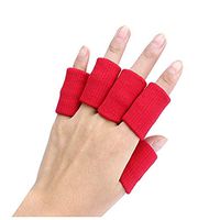 Therapia Plus Finger Splint Brace Protector for Adults - for Arthritis Pain, Basketball, Volleyball Finger Guard - Pack of 10 - Red Color