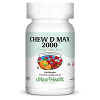 Maxi Health Chew-D-Max -"2000 IU" Vitamin D3 - Bubble Gum Flavor - 100 Chewies - Kosher
