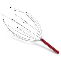 ANDALUS Scalp Massager, Handheld Head Scratcher, Gentle Beads, Stress Relief, Deep Relaxation (Red)