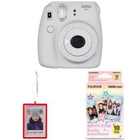 Fujifilm Instax Mini 9 Instant Camera with Holiday Ornament, Red and 10 Sheet Shiny Star Film