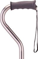 NOVA Offset Cane with Rubber Handle, Silver