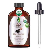 SVA Organics Nigella Sativa Black Cumin Seed Oil Organic Cold Pressed 118 ml (4 Oz) Kalonji 100% Pure Natural USDA Certified Unrefined Therapeutic Grade