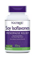 Natrol Soy Isoflavones Capsules, Menopause Relief, Helps Naturally Relieve Hot Flashes and Night Sweats, Active Daidzein, Genistein and Glycitein, Non-GMO Soy, 50mg, 120 Count (Pack of 2)