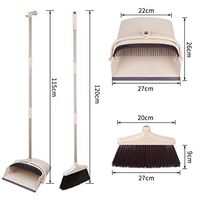 FreedomDesign 48" Long Handle Broom Set, Dustpan Cleans Broom Combo with Long Handle for Home Kitchen Room Office Lobby Floor Use Upright Stand up Dustpan Broom Set，No Need to Bend Over