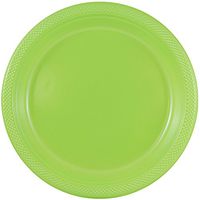 JAM PAPER Round Plastic Party Plates - Medium - 9 inch - Lime Green - 20/Pack
