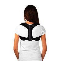 Posture Corrector for Women & Men - Back Straightener Clavicle Brace Under Clothes (White Line)