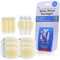 Dr. Frederick's Original Better Blister Bandages - 12 ct Variety - Waterproof Hydrocolloid Bandages for Foot, Toe, Heel Blister Prevention & Recovery - Blister Pads