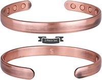 (2-Pack) Elegant Pure Copper Magnetic Therapy Bracelet Bangle Pain Relief for Arthritis and Carpal Tunnel