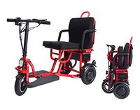 WISGING Folding Electric 3-Wheel Mobility Scooter Lightweight Portable Power Travel Scooter - Support 280 lbs Weight Only 58 lbs Long Range(18.6 Mile)