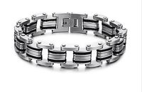 SunnyHouse Jewelry Men's Titanium Stainless Steel Bracelet in a Nice Gift Box, Anti-Fatigue, Pain Relief