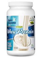 Nutri- Supreme Research Whey Protein Powder Dairy Cholov Yisroel Sweet Vanilla Bean Sweetened with Erythritol and Stevia - 2 Lb - 25 G