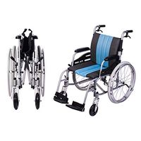 Hi-Fortune Wheelchair 21lbs Lightweight Self-propelled Manual Wheelchairs for Adults with Cushion and Travel Bag, Portable and Folding, 17.5'' Seat, Blue