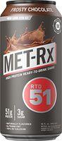 MET-Rx RTD 51 Protein Shake, Ready to Drink and Convenient for Meal Replacement, Low Carb, Frosty Chocolate, 15 oz, 12 Count