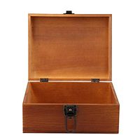 ZJchao Wooden Box,Storage Box Vintage Style Wooden Box Jewelry Box Display Decoration Wood Storage Box Storage Box with Locking Clasp Storage Keepsake Box(#3)