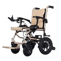 Xue Yang Shop Ultra Portable Folding Power Wheelchair,Removable Lithium Battery Folding and Lightweight for use on The Aircraft Load-Bearing 100KG Aluminum Frame