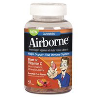 Airborne 18573 Immune Support Gummies, Assorted Fruit Flavors, 42/Bottle
