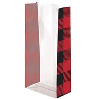 Buffalo Plaid Cello Treat Bags - 9 x 4 x 2in. (20)