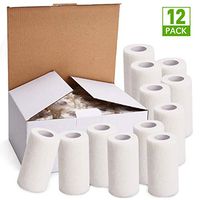 TOBWOLF 12PCS Self Adhering Bandage, 4"x5yd / 10cmx4.5m Cohesive Elastic Bandage Wrap Gauze Roll, Breathable Sports Tape, Medical Vet Wrap for Wrist Ankle Knee Leg Sprains Swelling - White