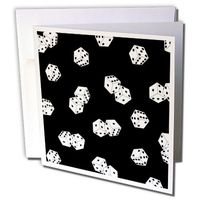 3dRose Black and White Dice Print - Greeting Cards, 6 x 6 inches, set of 6 (gc_35484_1)