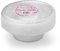 [40 Count - 12 Oz Bowls] Laura Stein Premium Heavy Weight Crystal Clear Disposable Plastic Soup Size Bowl, Great For Wedding, Event, Parties, Catering, Buffets, 1 Pack