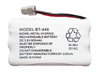 BT446 BT-446 BBTY0503001 BT-1004 BT-1005 GE-TL26402 BT-504 CPH-488B Rechargeable Cordless Telephone Battery DC 3.6V 800mAh Manufactured by Corun for Uniden