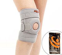 acdiac Knee Brace Open-Patella Stabilizer with Durable Adjustable Strapping Kneecap Support for Running (Gray)