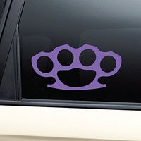 Nashville Decals Brass Knuckles Vinyl Decal Laptop Car Truck Bumper Window Sticker - Purple