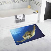 Green Turtle Custom Non-Slip Bath Mat Rug Bath Doormat Floor Rug for Bathroom 20 X 32 Inch
