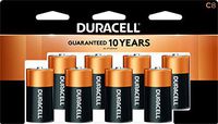 Duracell - CopperTop C Alkaline Batteries with recloseable package - long lasting, all-purpose C battery for household and business - 8 count