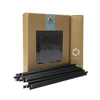 Go Turtle! Biodegradable Paper Straws, 250-pack Biodegradable 0.23 inch (6mm) X 7.75 inch (196mm) Eco-Friendly Paper Drinking Straws for Juices, Shakes, Smoothies, Party Supplies Decorations - Black